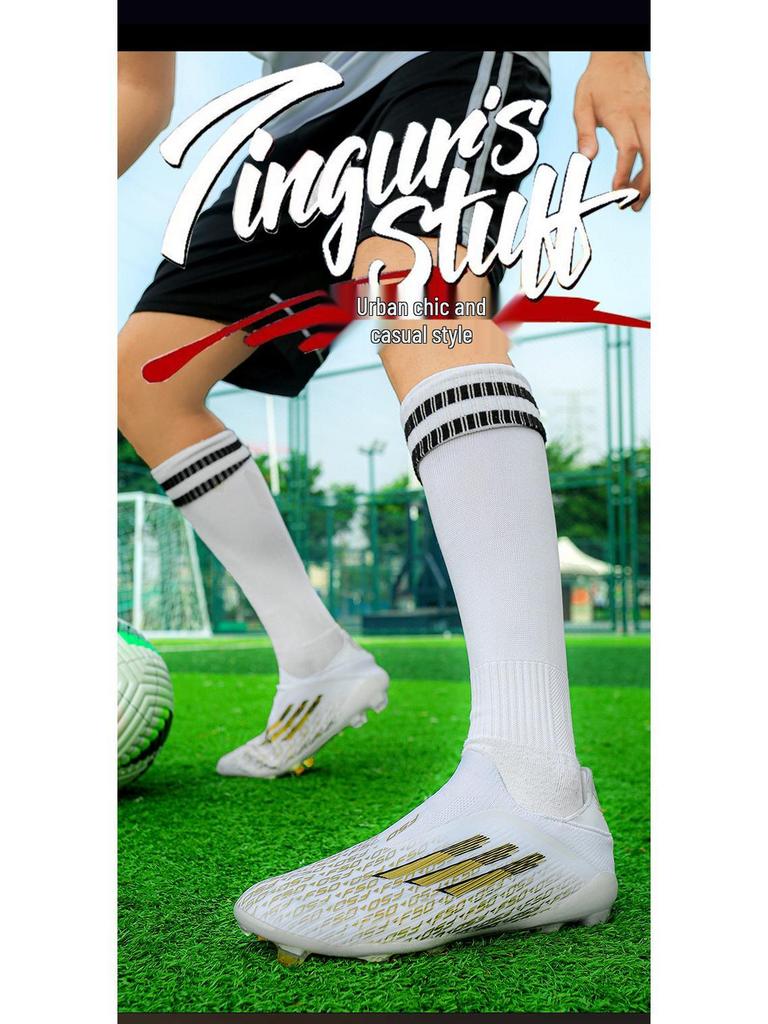 Chuteiras de Futebol para Exterior com Travas Longas para Homens, Mulheres e Adolescentes - Sapatos de Treino para Alunos do Ensino Fundamental I e II