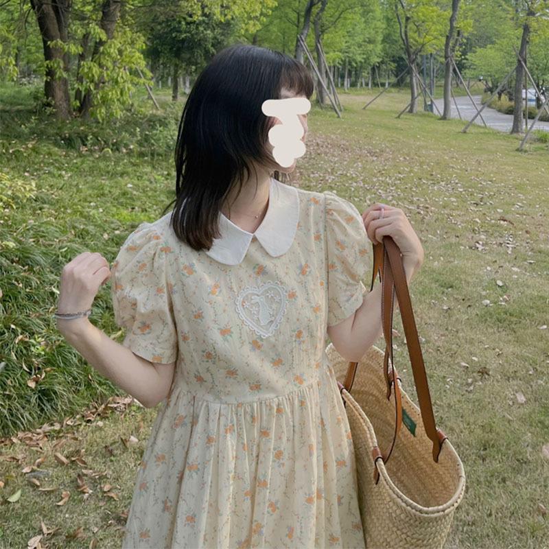 [Original Workmanship] New Doll Collar Floral Printing Design Women's Floral Dress In Summer
