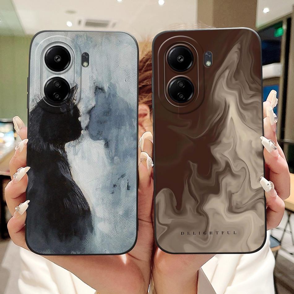 For Xiaomi Redmi 13C New Fashion Dusk Beach Painting Case For Redmi 13C 4G Soft Silicone Phone Cases