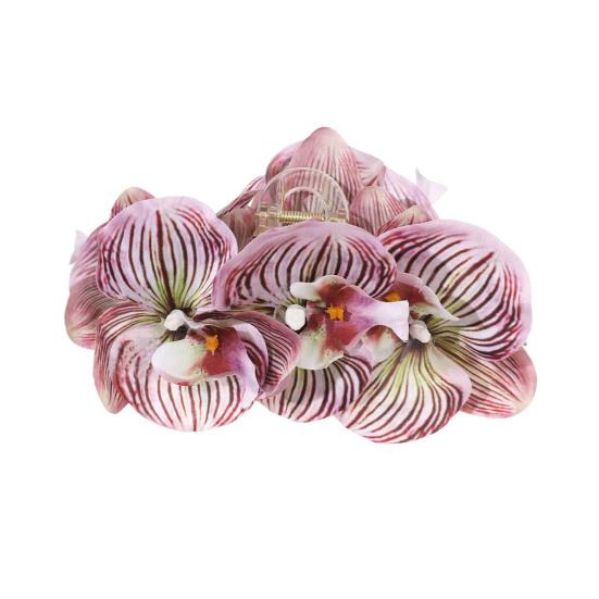 Haarklem Realistisch Orchidee Ontwerp Lichtgewicht Decoratieve Haarklem Stevige Grip Achterhoofd Haarklauw Dagelijks Draagbaar Haaraccessoires