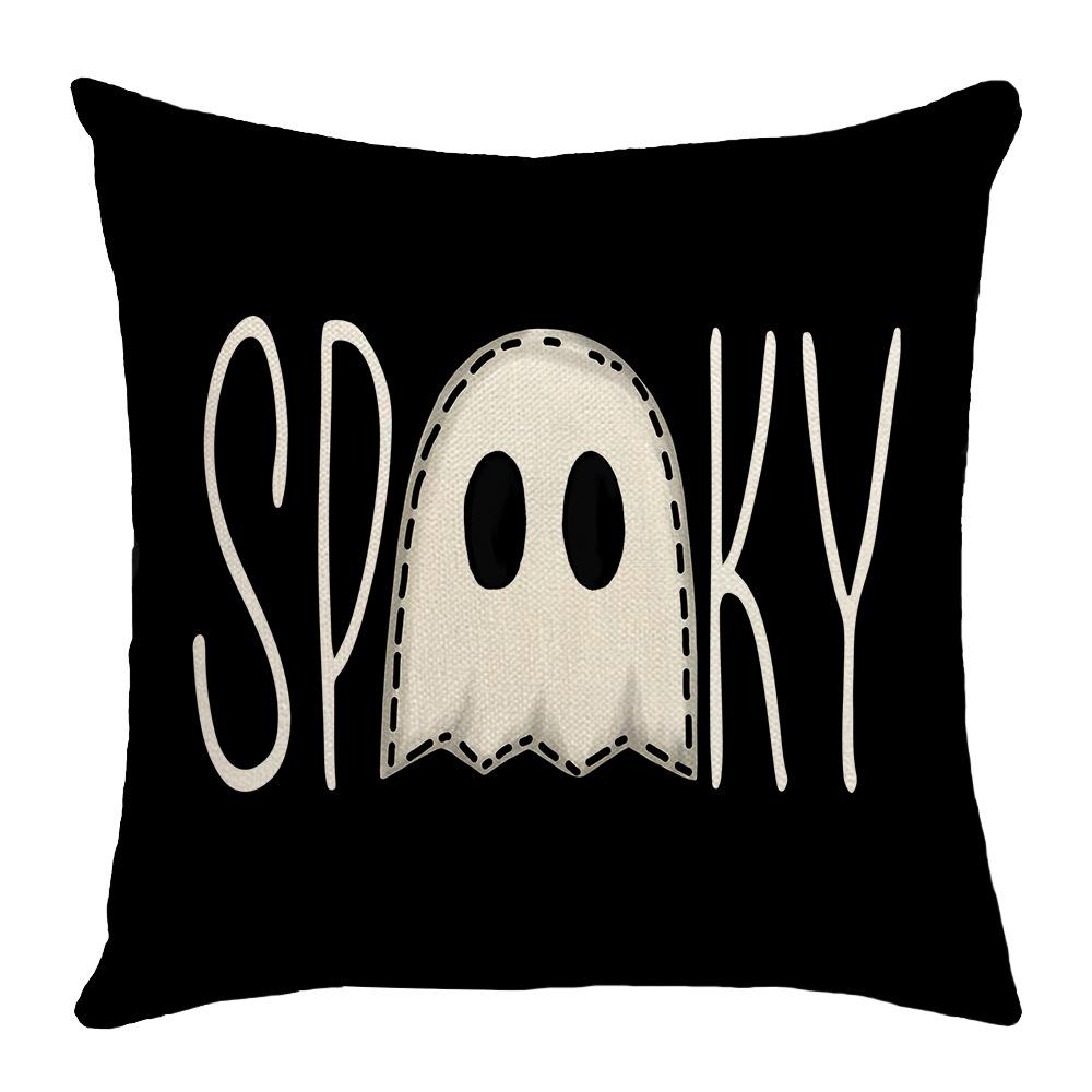 

New Halloween Throw Pillow Living Room Sofa Bedroom Balcony Cushion Single Sided Linen Home Decoration 45 * 45Cm (without core)