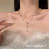 French Romantic Gypsy Water Droplets Gradual Change Necklace Copper Plated Real Gold Niche Gentle Collarbone Chain High Value