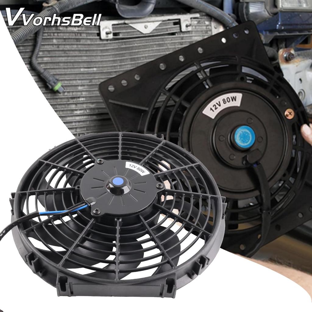 VVORHSBELL [High Airflow] Universal Electric Engine Cooling Fan, 12-inch Radiator, Push-Pull Type, 12V, Slim, Engine Cooling Radiator/Intercooler (12-