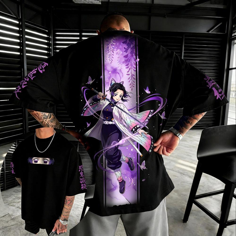 Summer anime printed casual short sleeved top 2XS