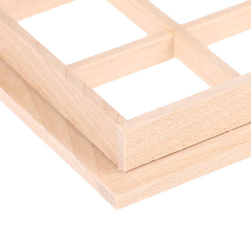 Wooden Traditional 4-Pane Window Frame 1:12 Scale Dollhouse Diy Accessory