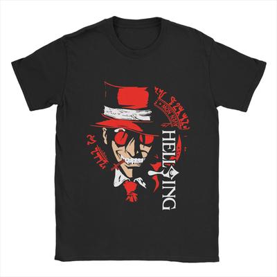 Hellsings T Shirts Men's Cotton Funny T-Shirts Round Collar Tees Short Sleeve Clothing Summer