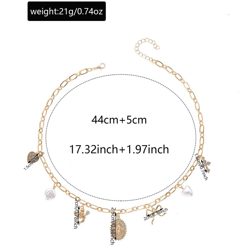 Pearl Butterfly Bow Necklace With Geometric Cross Pendant For Women Summer 2025