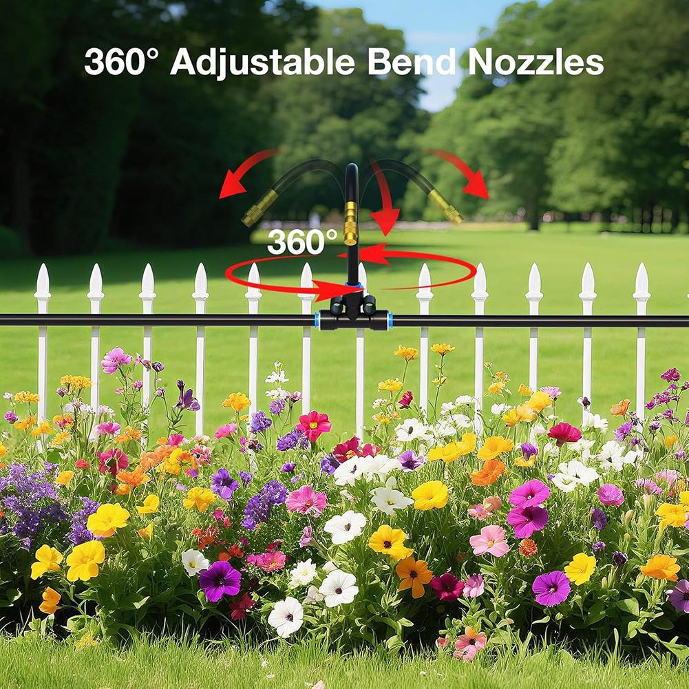 8mm Adjustable Misting Nozzle 360 Degree Bendable Spray Head for Garden Irrigation Greenhouse Humidification Micro Irrigation Sprinkler Parts