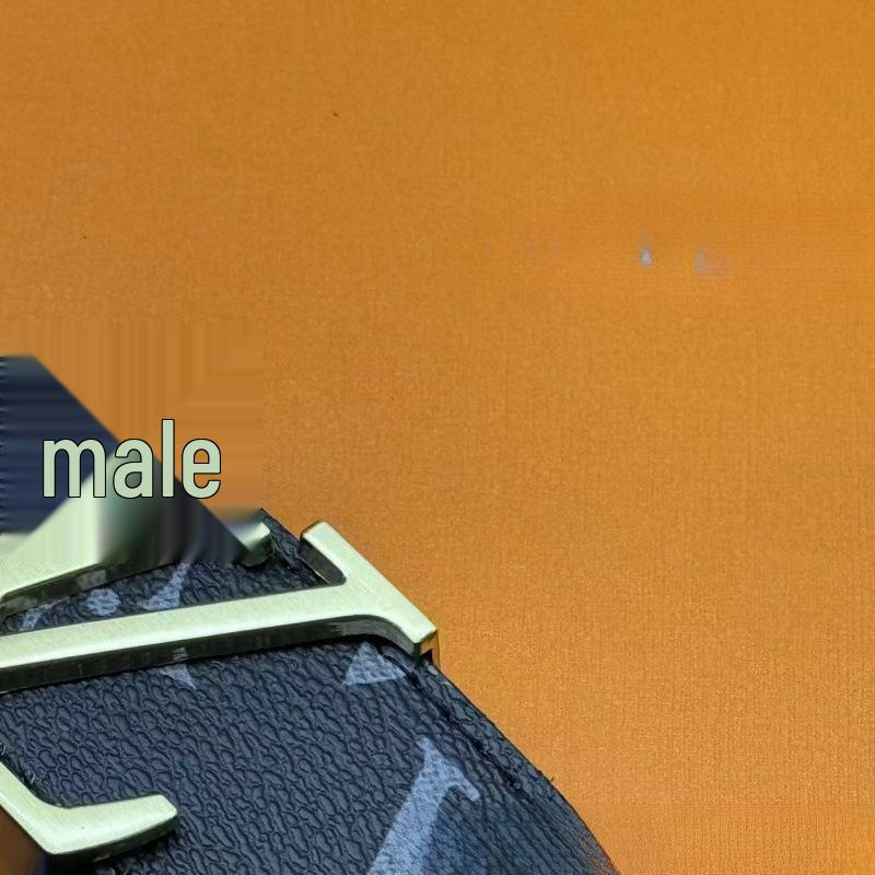 Herren Freizeit Glatter Schnallen Ledergürtel - Trendiger Karostil für Business und Jugend