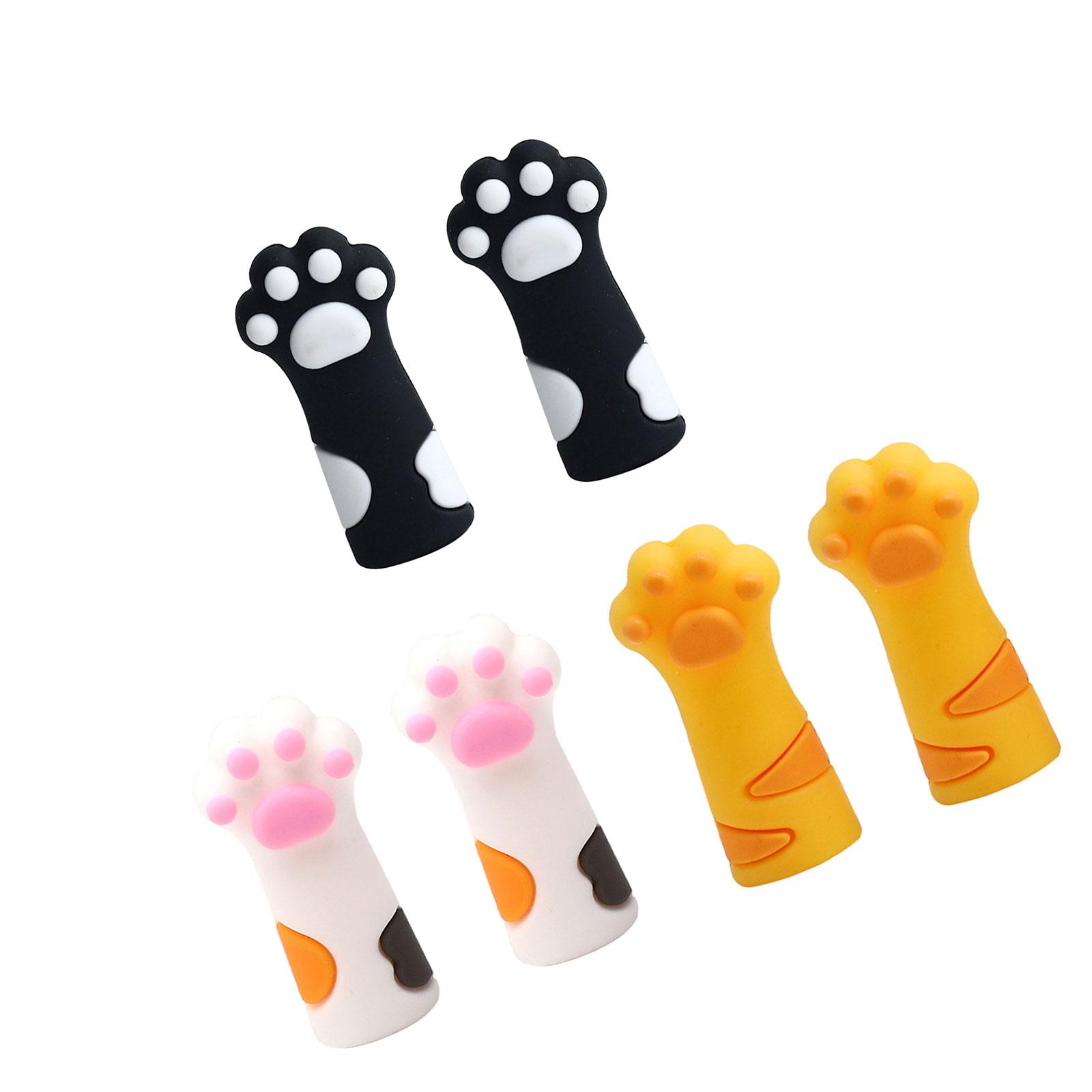 

6PCS Мультфільм Cats Claw Pencil Topper Силіконові ковпачки для олівців, стійкі до жування, силіконові захисні наконечники для олівців для дітей-учнів A