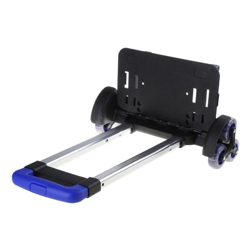 Aluminium Alloy Backpack Trolley with 6 Wheels Foldable Trolley Cart Wheeled Hand Truck for Luggage Backpack School Bags