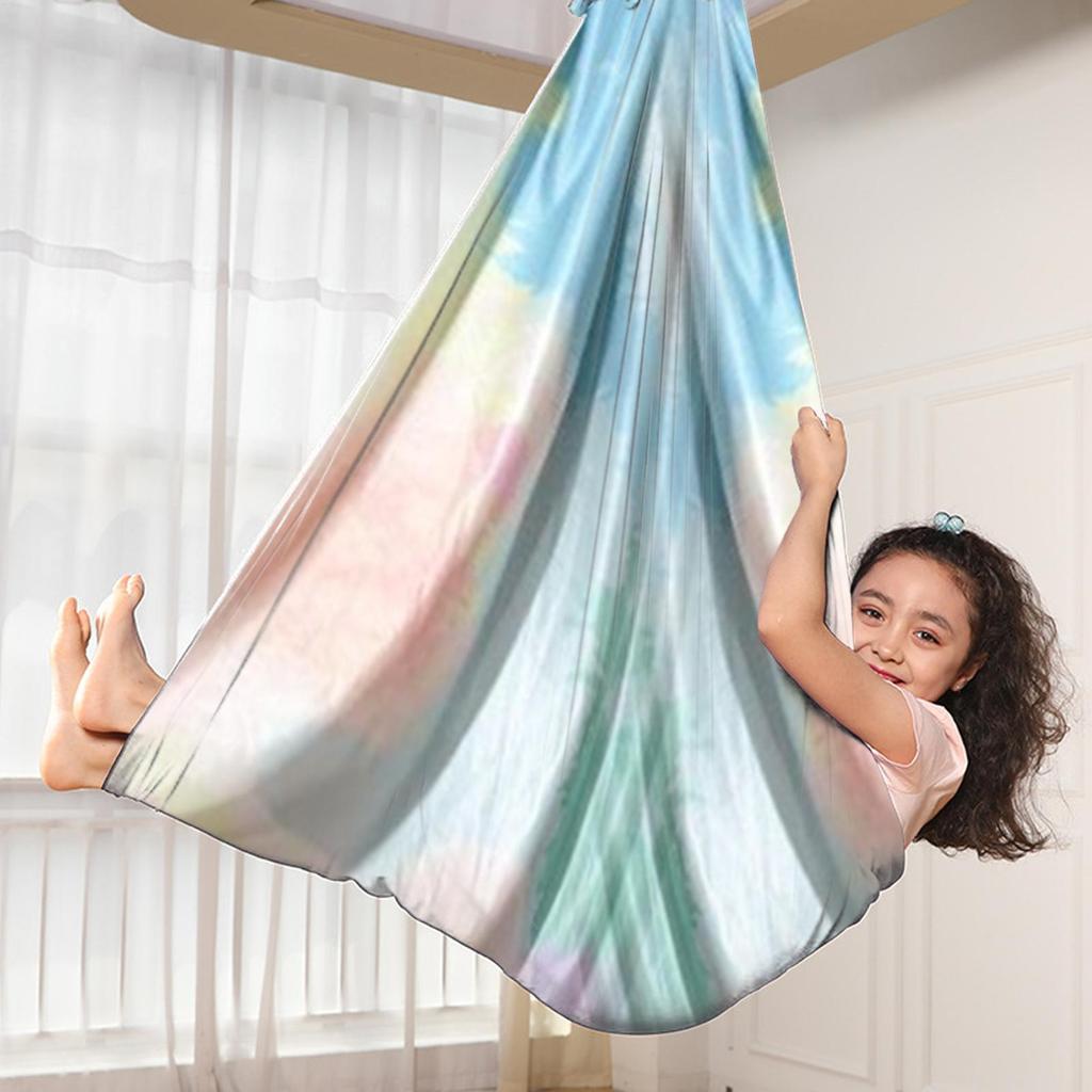 Aerial Yoga Towel Swing Children Elastic Sensory Stretch Hammock Outdoor Hanging Swing Yoga Swing Hammocks for Kids Exercise