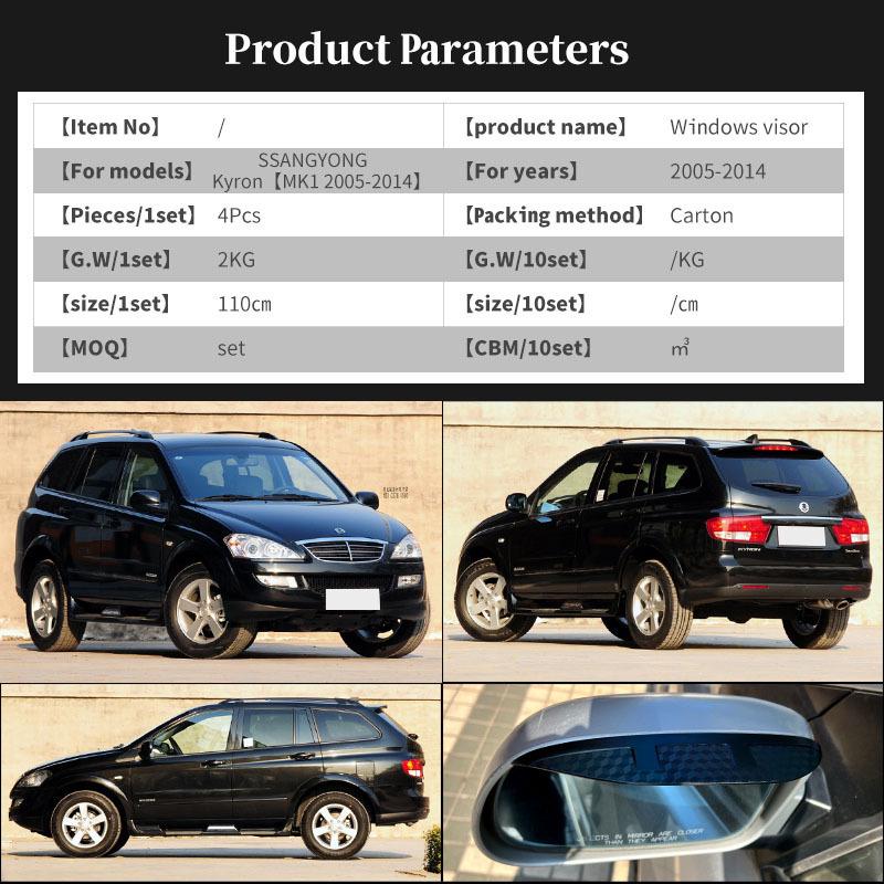 Sun and Rain Visor for Ssangyong Rexton and Kyron