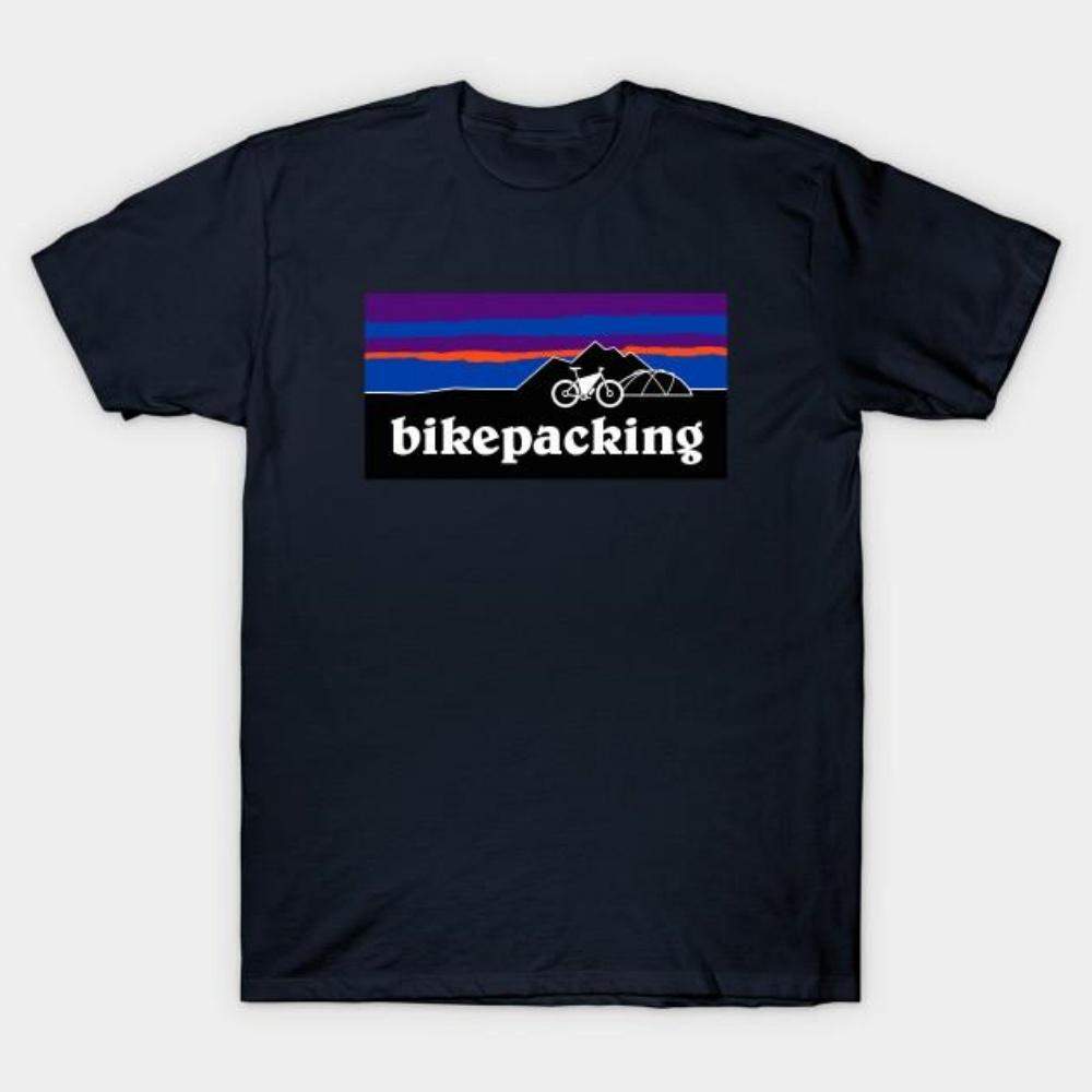 

Men Black Print T-shirt Bikepacking No-Cut Transfer Paper Print Cotton Tshirt S чёрный