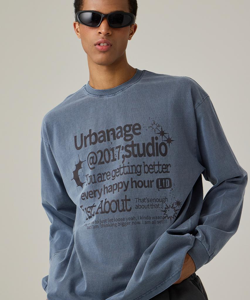URBANAGE Just About Pigment Over Long Sleeve Navy