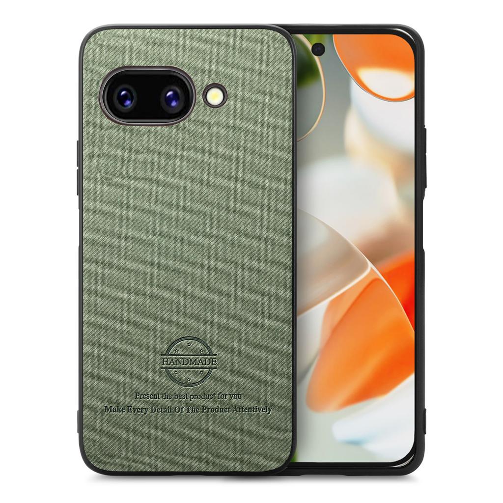 For Google Pixel 9a Leather Phone Back Cover with Cloth Texture