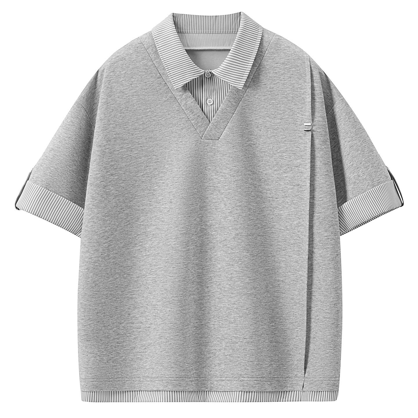 

T-shirt Men s Summer Short-sleeved Men s POLO Collar Short-sleeved Loose XL світло-сірий колір