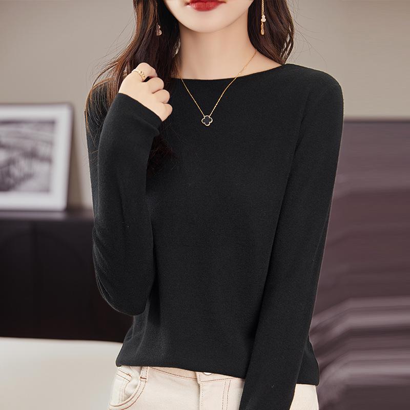 

Женский пуловер из мериносовой шерсти с открытыми плечами - Мягкий, Модный, Свободного кроя, Повседневный свитер. Large