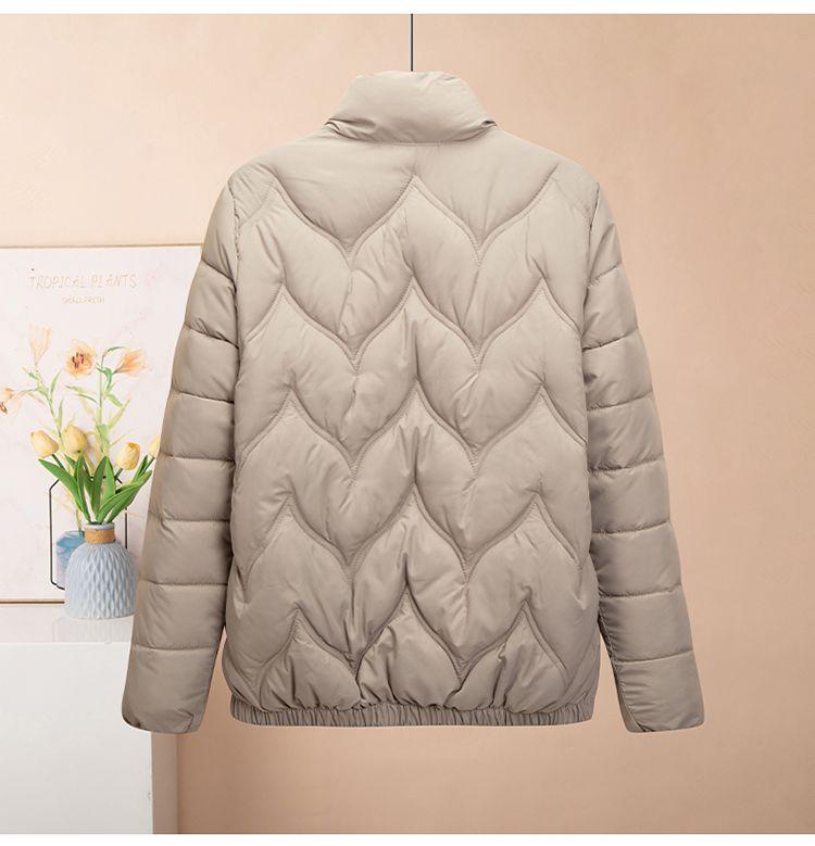 Winter Women's Plus Size Padded Jacket Slim Fit  Stand-up Collar Short Thin Padded Coat