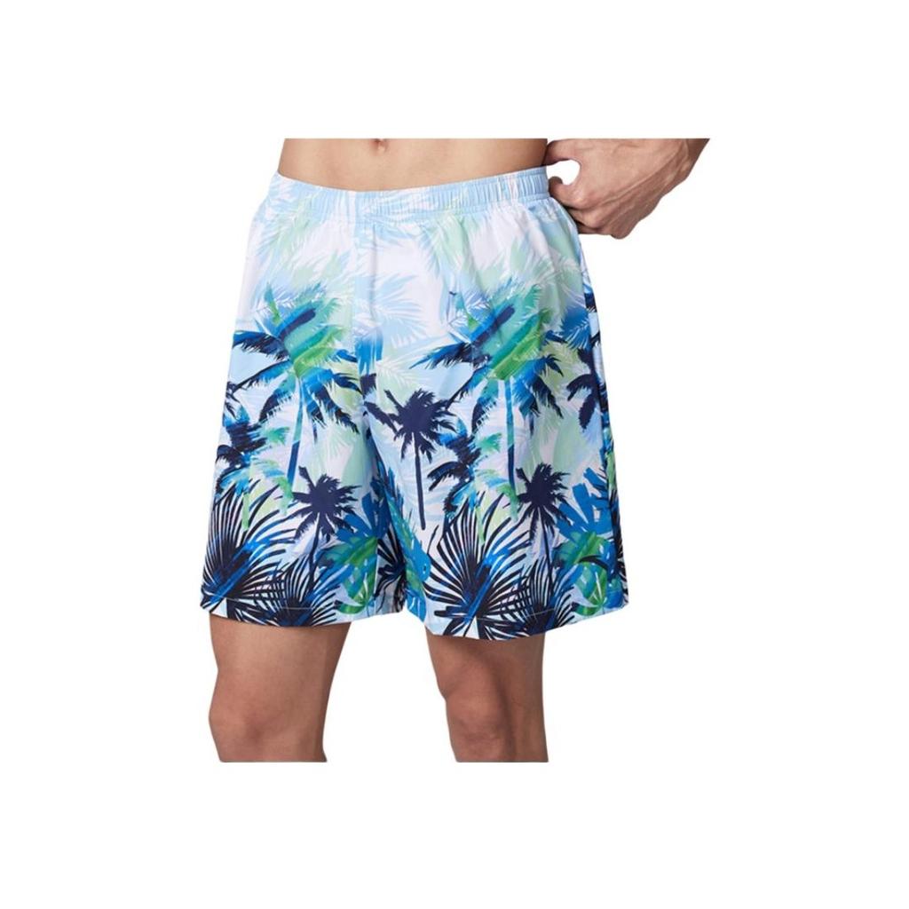 Anta Comfortable Sports Casual Floral Print Swim Trunks Men Swimwear Coconut-Tree-Green 1824532410-3