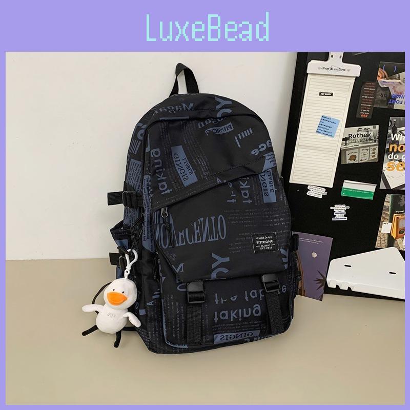 Graffiti Unisex Letter Backpack With Multiple Pockets For School And Campus