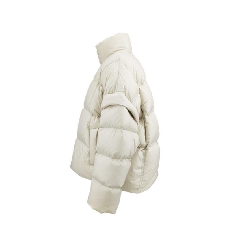 

New down jacket couple small stand-up collar versatile thickened bread jacket 90 white duck down jacket XS