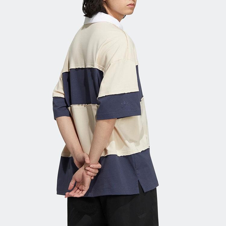 adidas x CHARR Short Sleeve Polo Shirt 'Cream White Navy' Men's HR3467