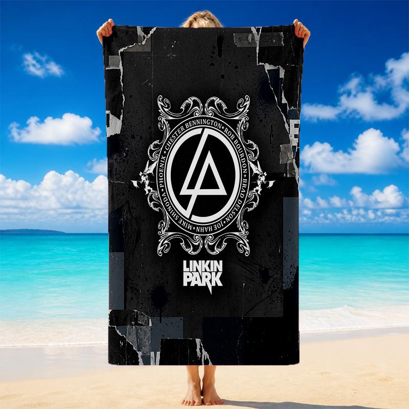 Linkin Park Print Microfiber Beach Towel Sand?Resistant Lightweight Towel For Swimming Outdoor Travel Use
