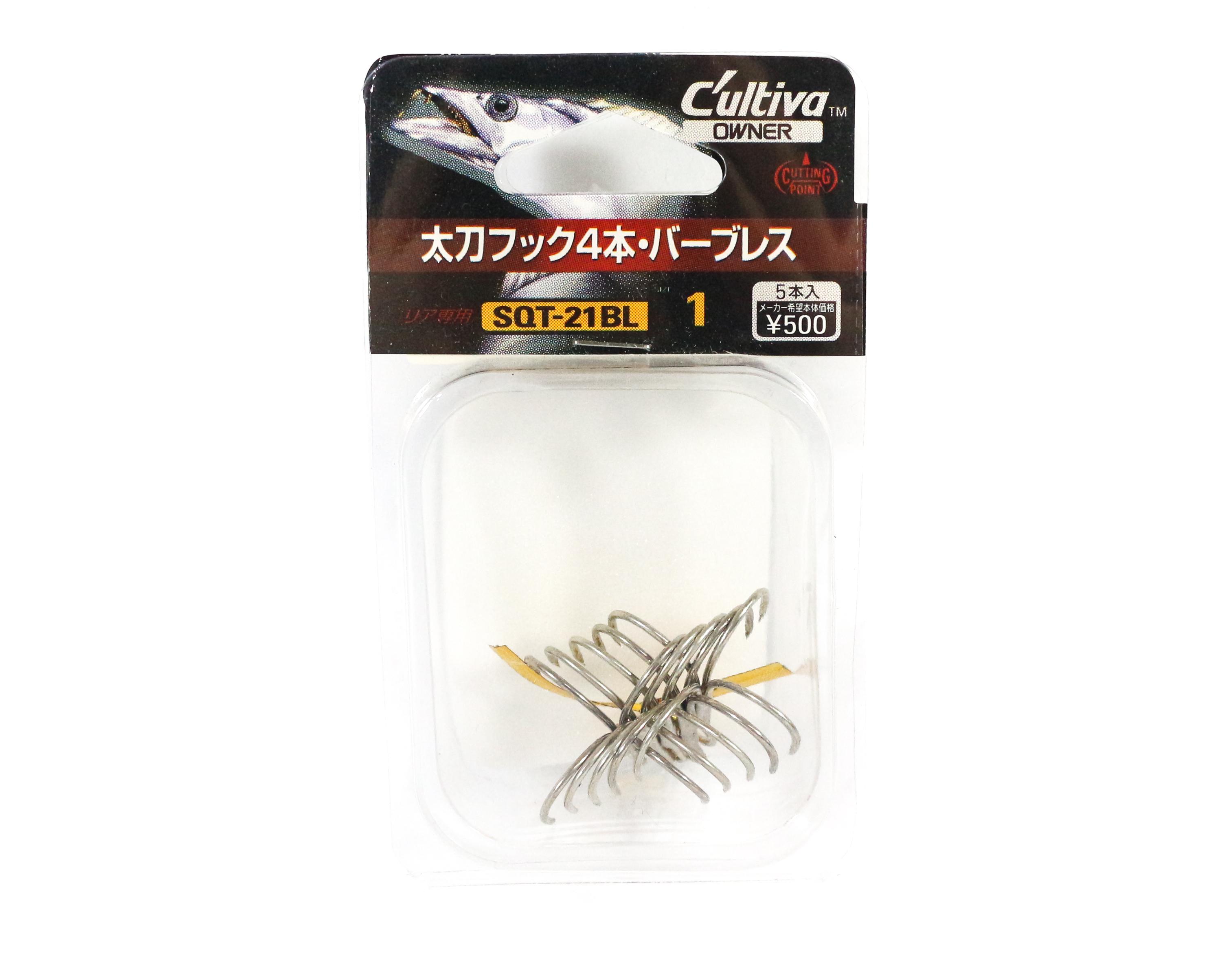 

Owner SQT-21 BL Treble Hook 4 Point Barbless Size 1 (5308)