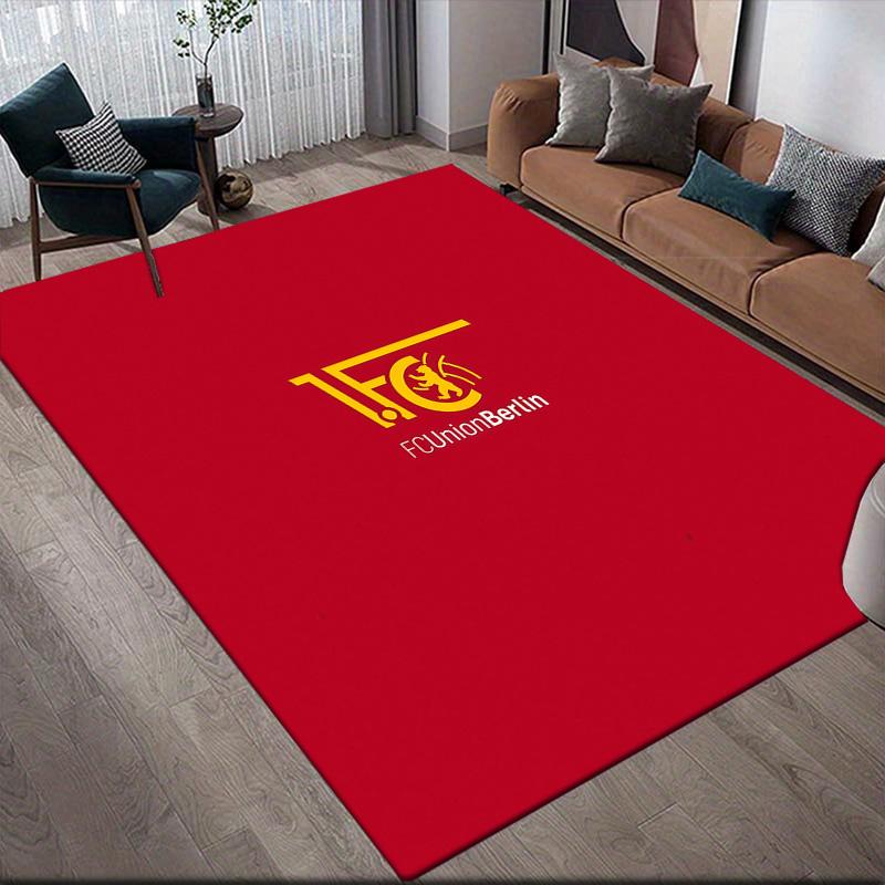 1. FC Union Berlin Flannel Pattern Square Carpet,Area Rug,Carpet Rug for Living Room Bedroom Sofa Playroom Decor,Non-slip Floor Mat