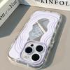 Simple Lines Mirror for IPhone 17 Silicone for IPhone14/12/ for IPhone16promax Cream Shell
