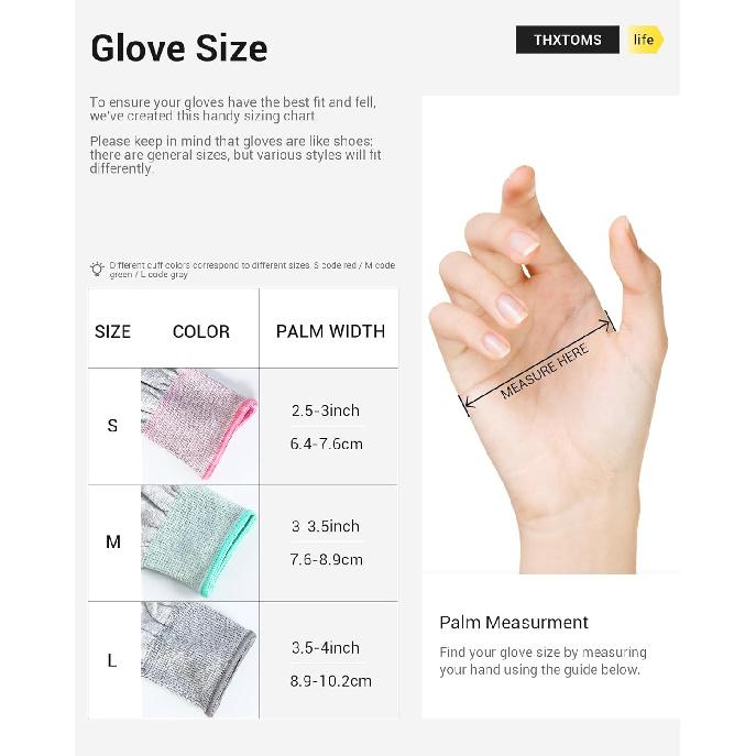 ThxToms ESD Anti Static Gloves, High Resistance Carbon Fiber Protects Your Computer Safe