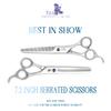 TAA 7.2 Inch Serrated Scissors for Dog Pet Scissors Professional Grooming Scissors Pet Shears Alloy Steel Ultra Light Scissors