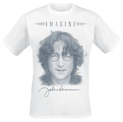John Lennon Vintage Distressed Portrait Print TShirt Pure Cotton Unisex Casual Top Retro Rock Fashion Tee