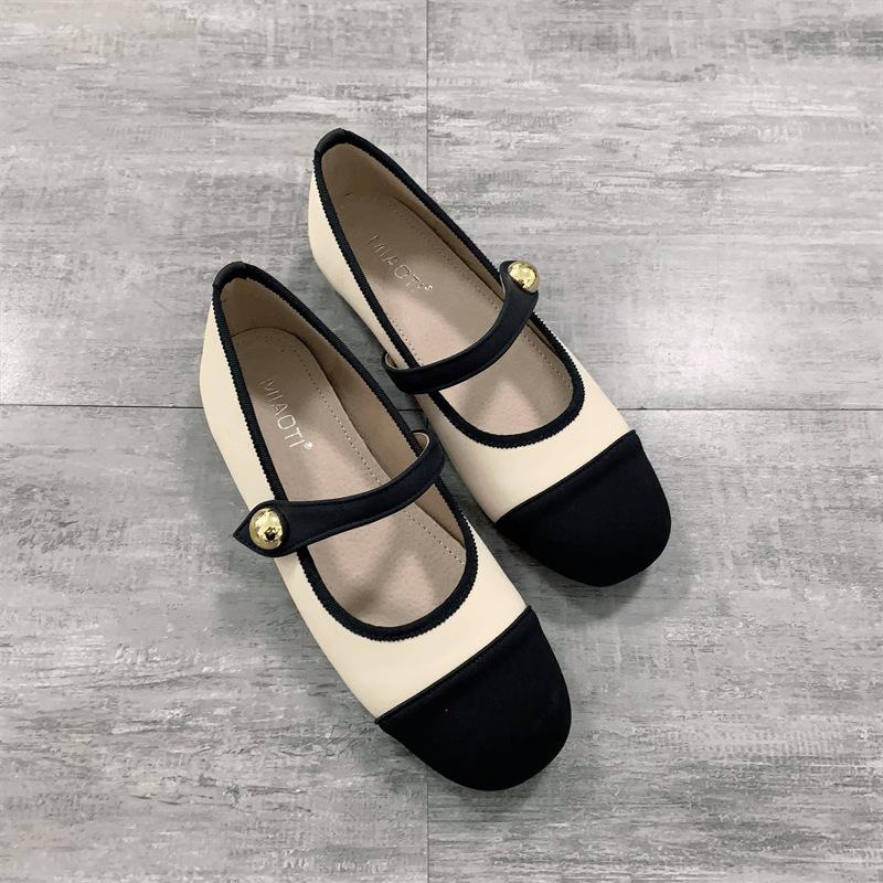 Fashion 2025 Flat Shoes Women's Spring Autumn New Vintage Mary Jane Shoes Women's Shallow Square Toe Large Size Women's Shoes 41-43