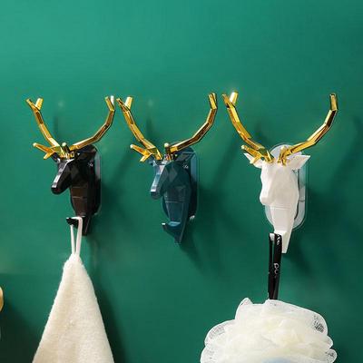 Antler No-Drill Adhesive Hook: Traceless Bathroom, Kitchen, and Door Storage Hook
