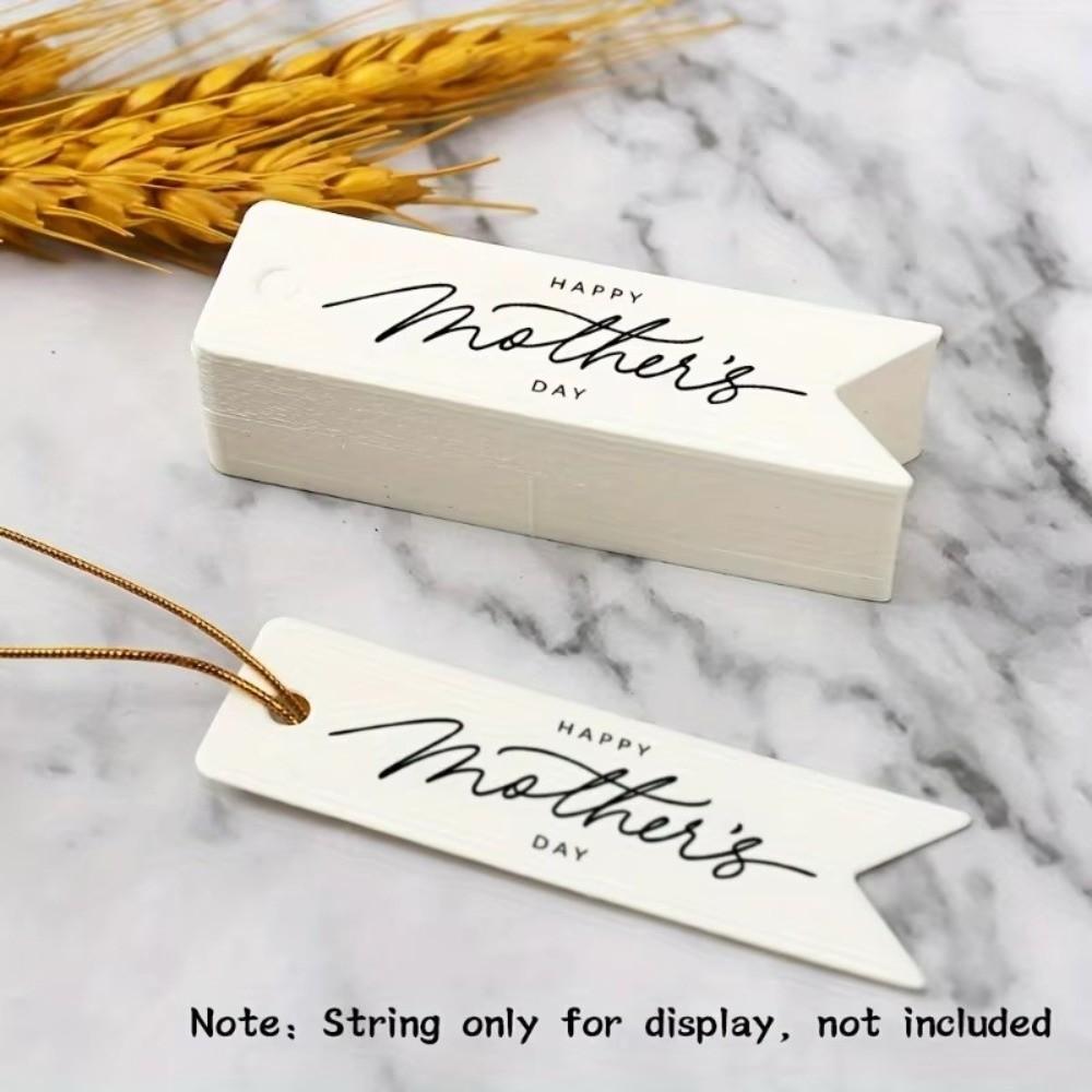 100pcs Handmade Mother Day Tags White Paper Hand Gift Hanging Tag  Gift Wrapping