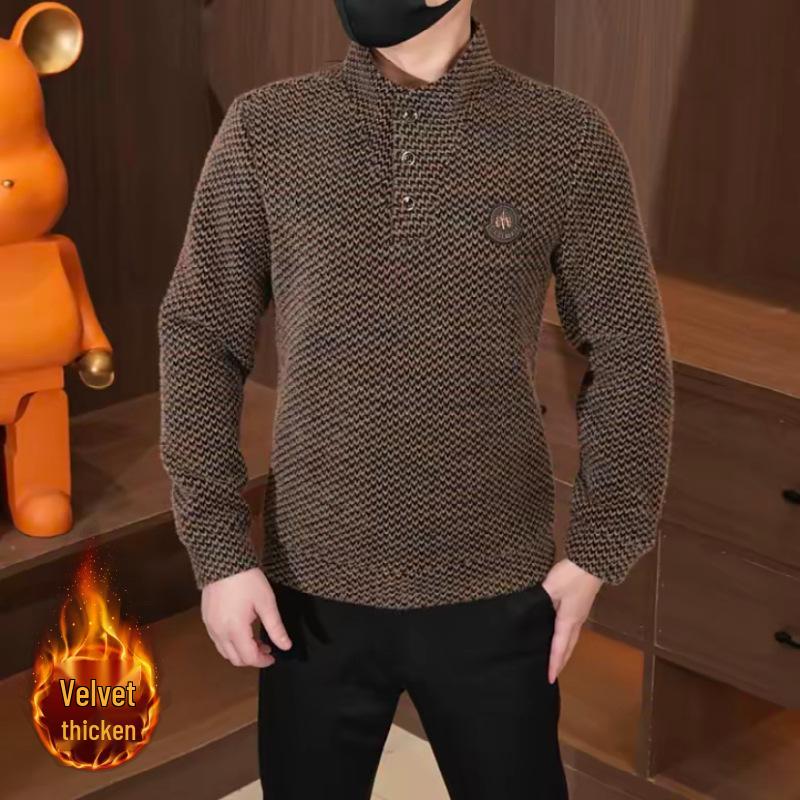 

Old Money Style Men s Versatile Velvet Hoodie - New Arrival Winter Fashion, Long Sleeve, Casual & Stylish. M коричневий