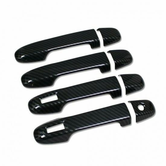 8PCS Carbon Fiber Side Door Handle Cover Trim For Subaru Forester 2019-2022 Auto