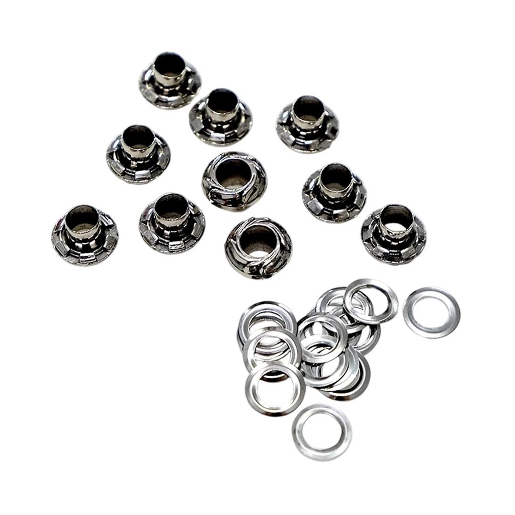 10x Grommets Eyelets Grommet Kit 6mm Inner Diameter Metal Eyelets for Bead Cores Bags DIY Craft Projects Leather Belts Shoes