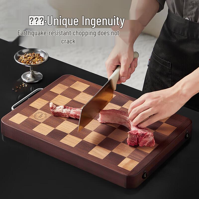 COOKER KING Checkered Ebony Rubberwood Chopping Board