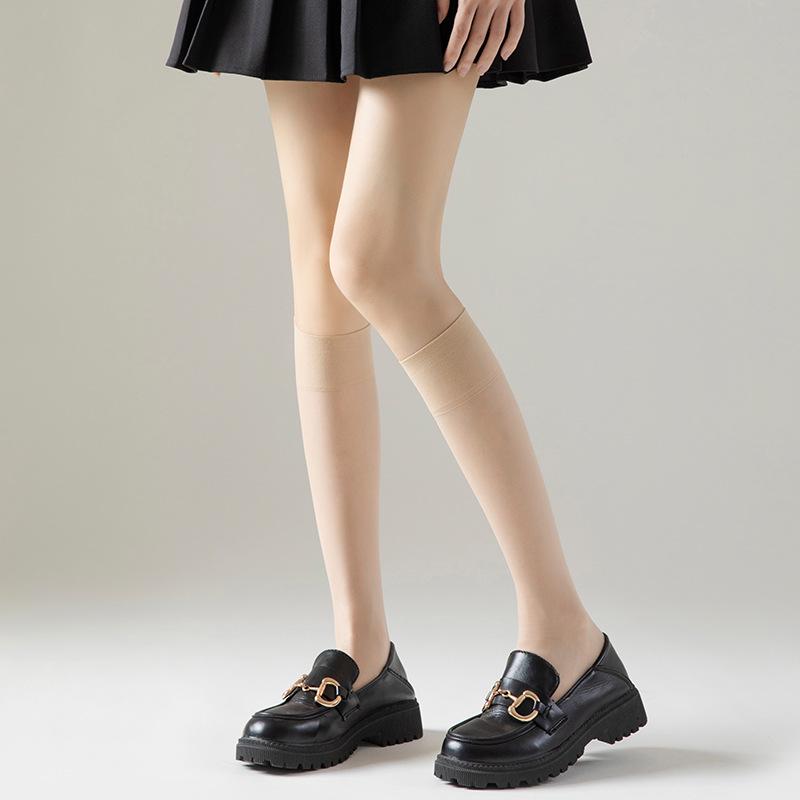 Women's Summer Slimming Anti-Slip Socks – Black & Nude Mid-Tube