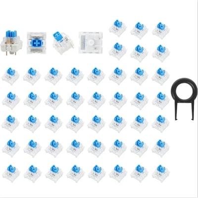 Set mit 45 62 70 Stück 3-Pin taktile mechanische Tastaturschalter mit transparent blauem Gehäuse für RGB-mechanische Tastatur-Upgrades
