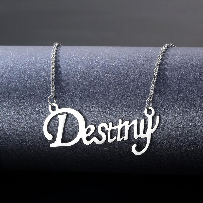 Personalized English Word Necklace Women's Initial Choker Fashion Jewelry Gift
