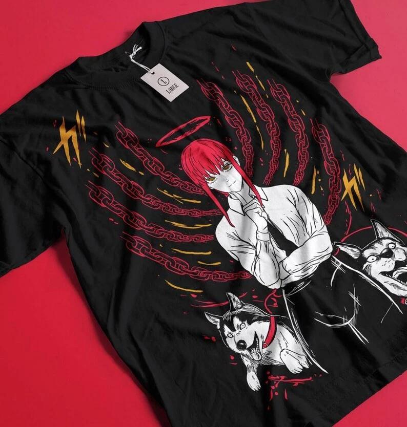 Anime Chainsaw Unisex Makima Devil Black T Shirt Gift For Friends S