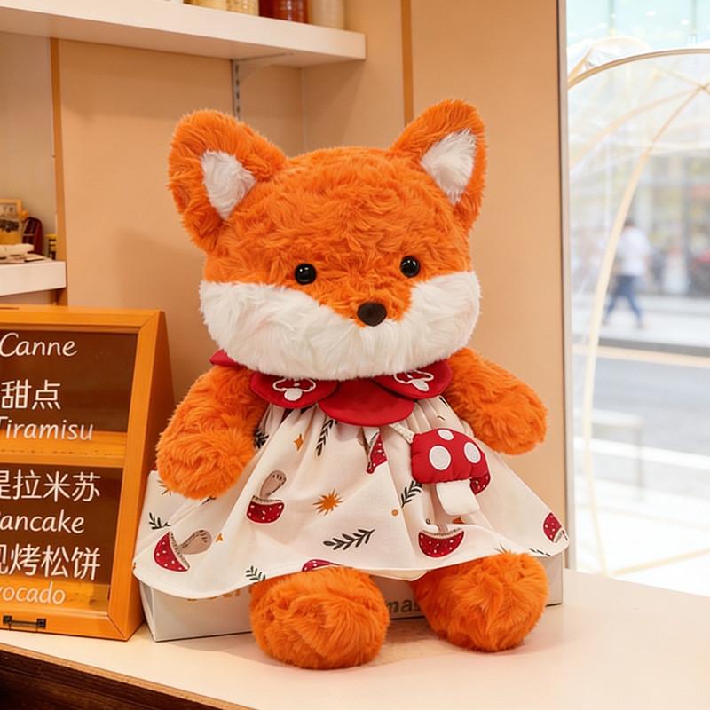 Mushroom Fox Plush Toy With Cartoon Animal Design For Kids Gift Idea
