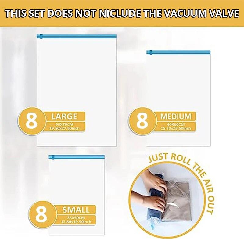 1 Set Travel Compression Bags Vacuum Packing Roll Up Space Saver Bags for Luggage Cruise Ship Essentials