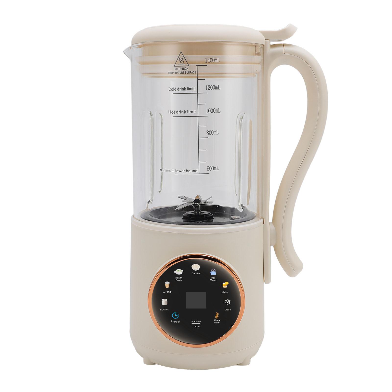 

1.4 л Машина для приготовления орехового молока Многофункциональная машина для приготовления соевого молока Соковыжималка с таймером Автоматическая очистка Функция поддержания тепла L