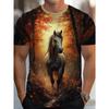Animal Print Men's Versatile Top Casual Loose Short Sleeve Fashion Simple T-Shirts Men’s
