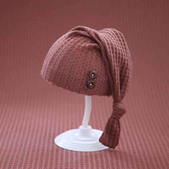 

Младенческая шапочка, однотонная подставка для фотосъемки, дышащая детская шапочка с длинным хвостом на четыре сезона